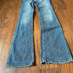 Hippie Denim with Flame Embroidered detail